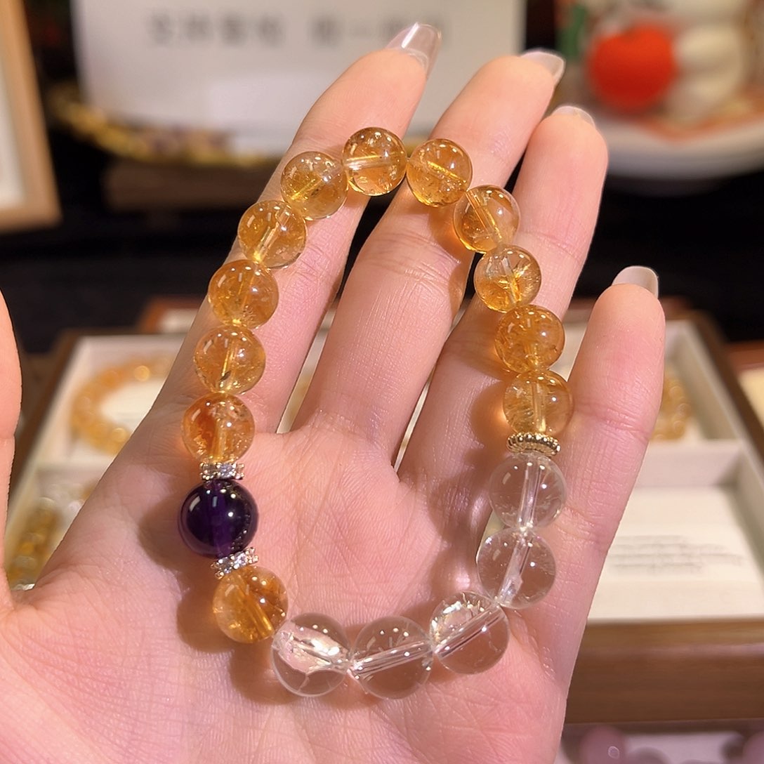 水晶手链未镶嵌黄塔晶