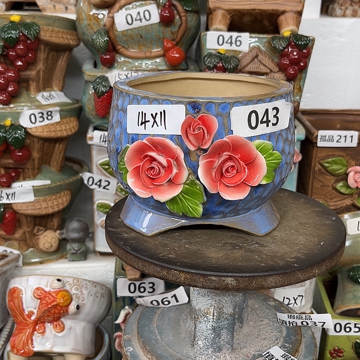 紫砂花盆粗陶材质多肉花盆