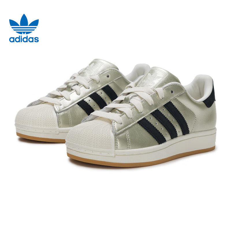 adidas/阿迪达斯新款流光风银灰三叶草女子经典运动休闲鞋HQ2691