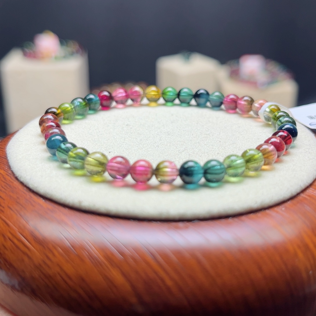 碧玺手链未镶嵌色标西瓜