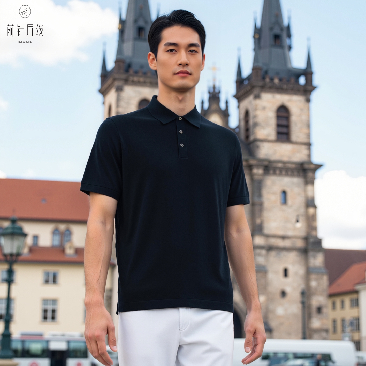 纯羊毛男士polo衫短袖t恤秋冬男装翻领纯色琥珀流光男款老钱风