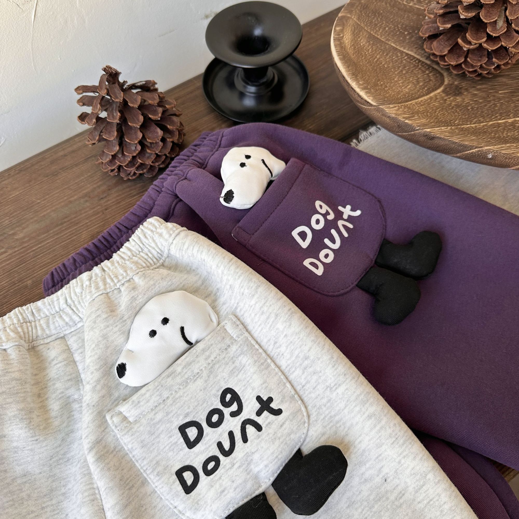 【小狗狗】QK255368橘止皮男童25秋冬百搭基础加绒卫裤