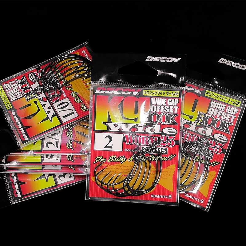 DECOY胜一WORM-25宽钩门高刺头上颚力大小软饵兼容无铅曲柄路亚钩