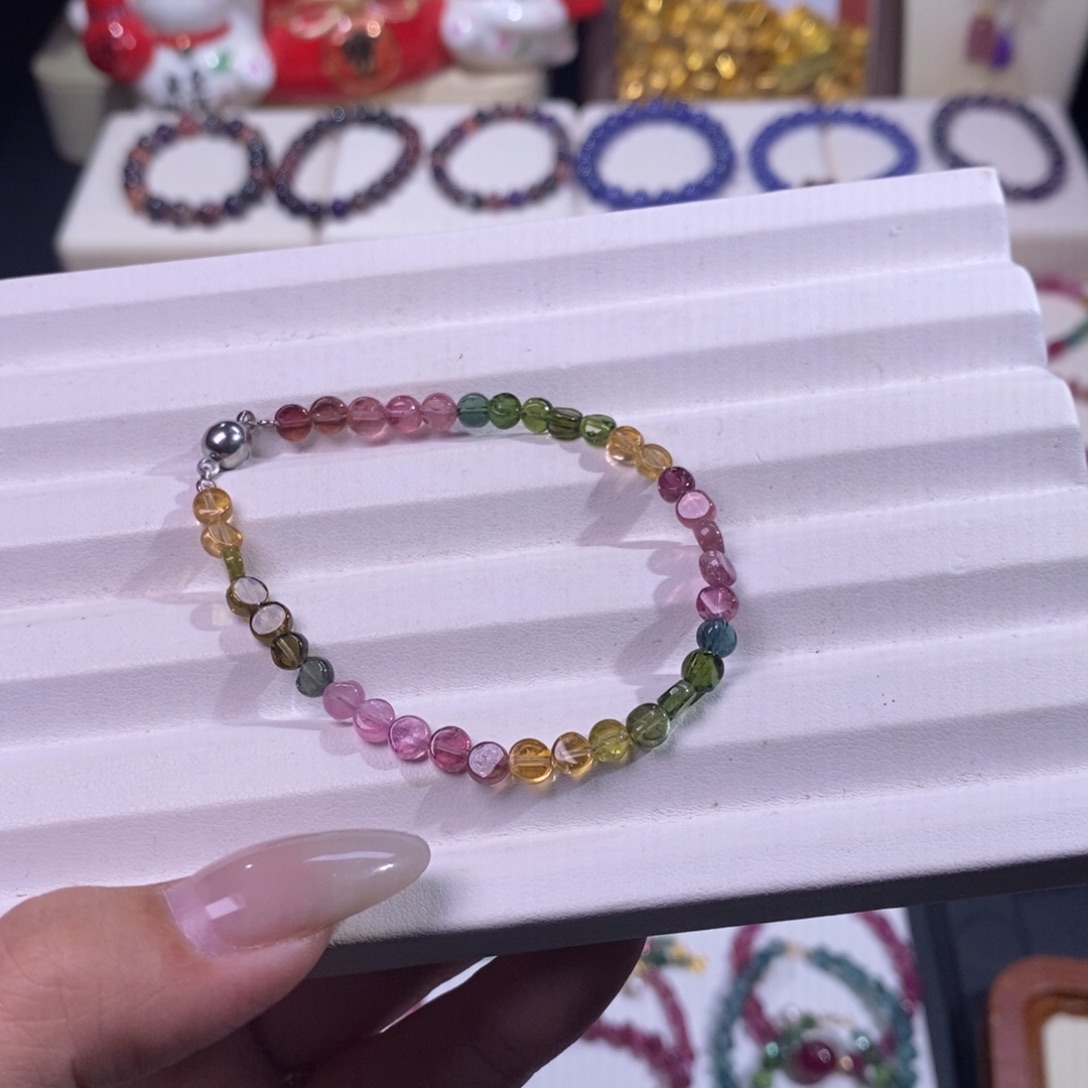 手链碧玺未镶嵌碧玺小圆饼