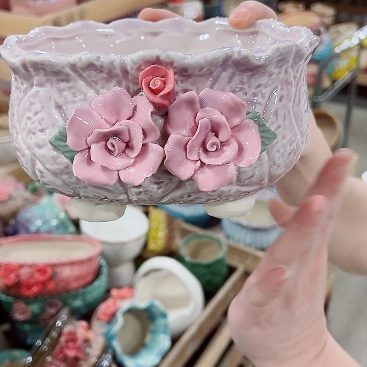 有孔，凑单福利满10元发货陶瓷多肉花盆！