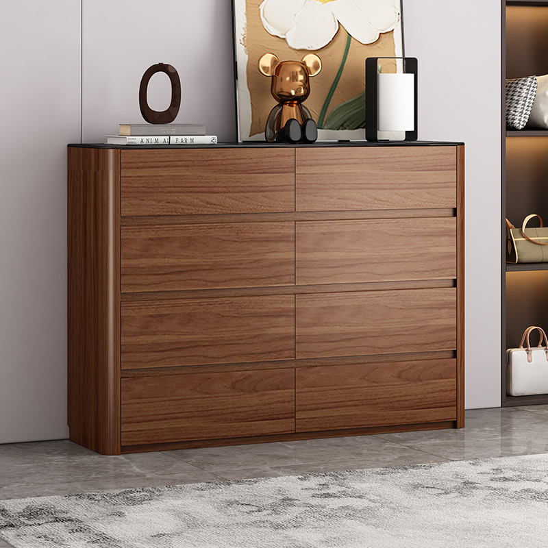 新中式家用斗柜入户玄关柜环保实木板材橡胶木边框大容量储物收纳