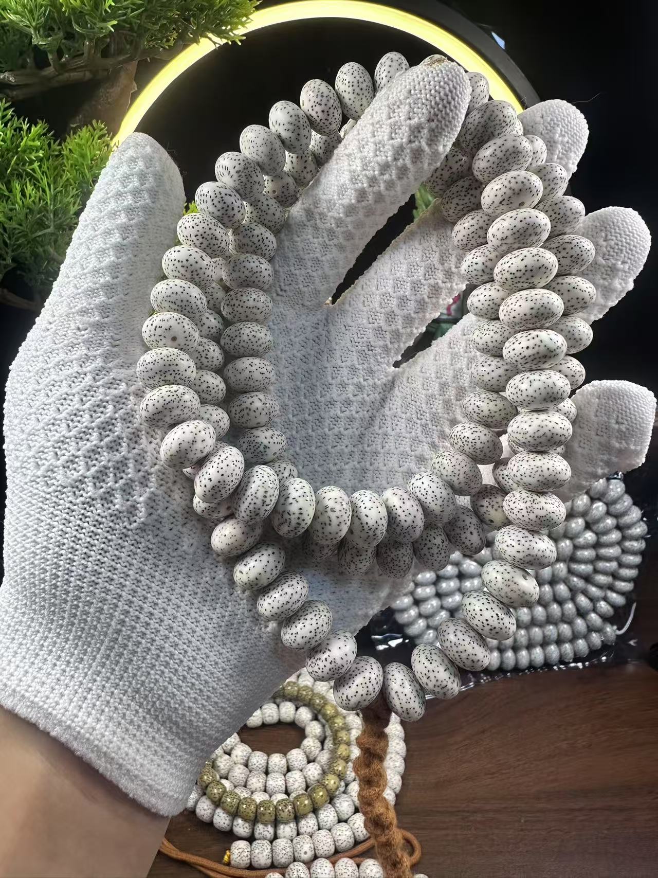 海南老料毕业级高密度脱脂星月菩提108 14*9苹果珠