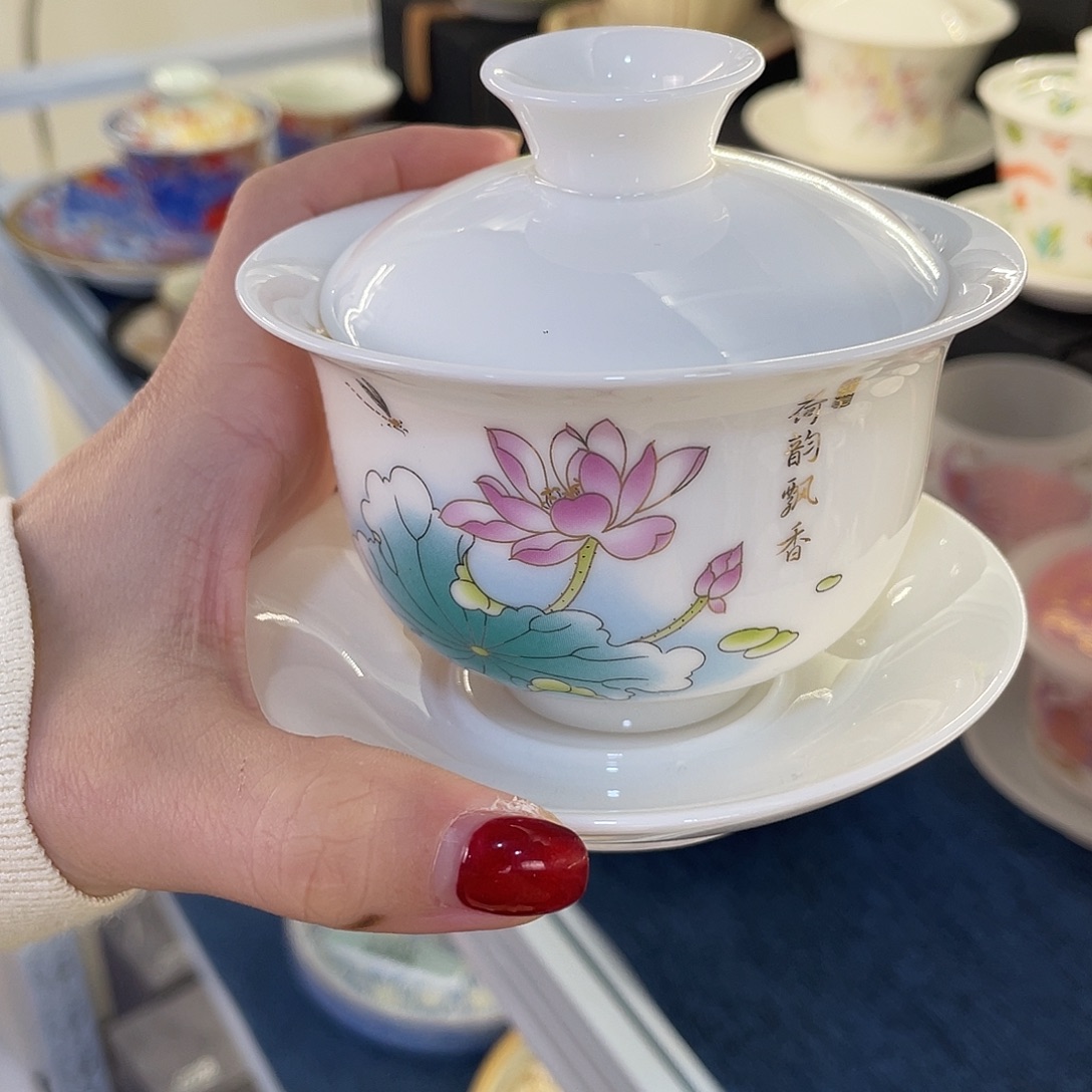 陶景德陶瓷盖碗茶具