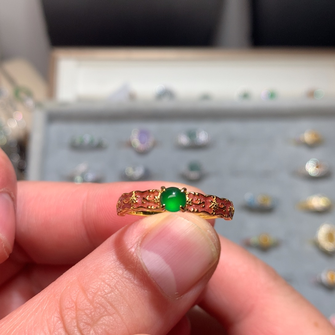 翡翠耳饰银S925镶嵌0009