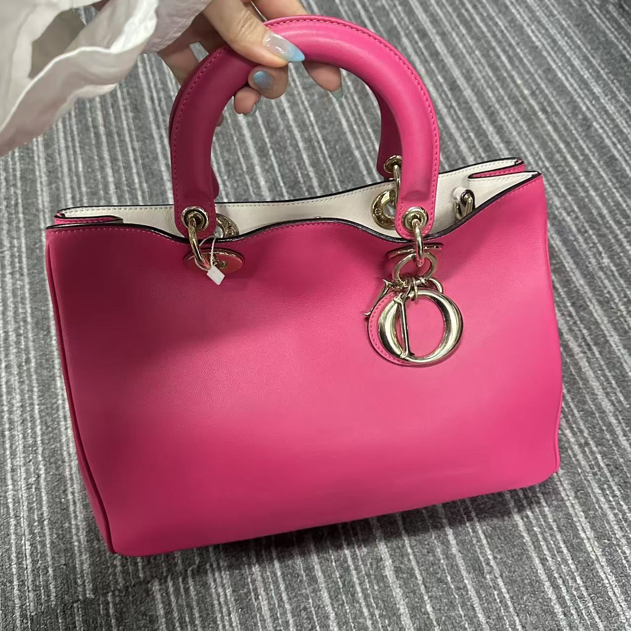 95新 DIOR/迪奥 迪奥粉紫色手提02012/二奢包包