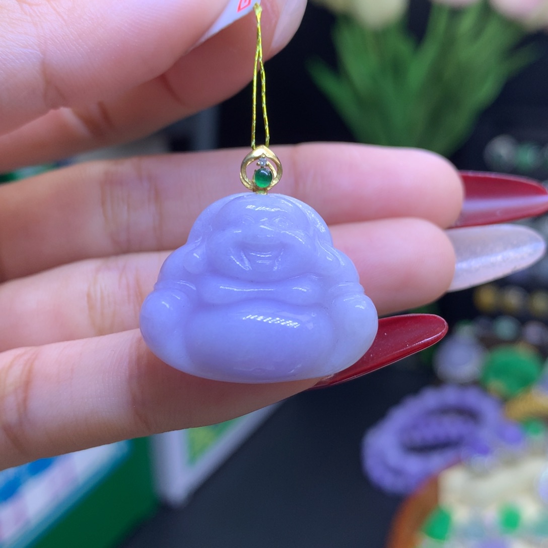 翡翠颈饰18K金镶嵌天然