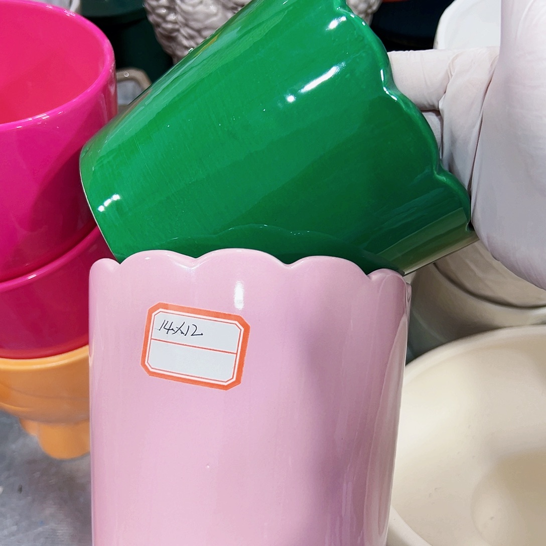 有孔，外贸尾单陶瓷花盆凑单10米包邮