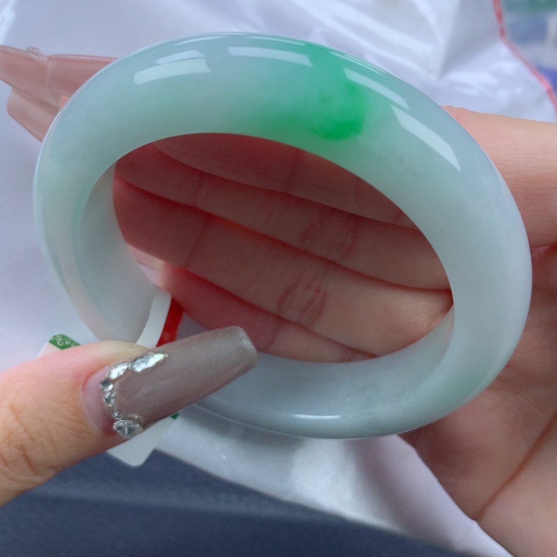 翡翠手镯未镶嵌53.8正圈