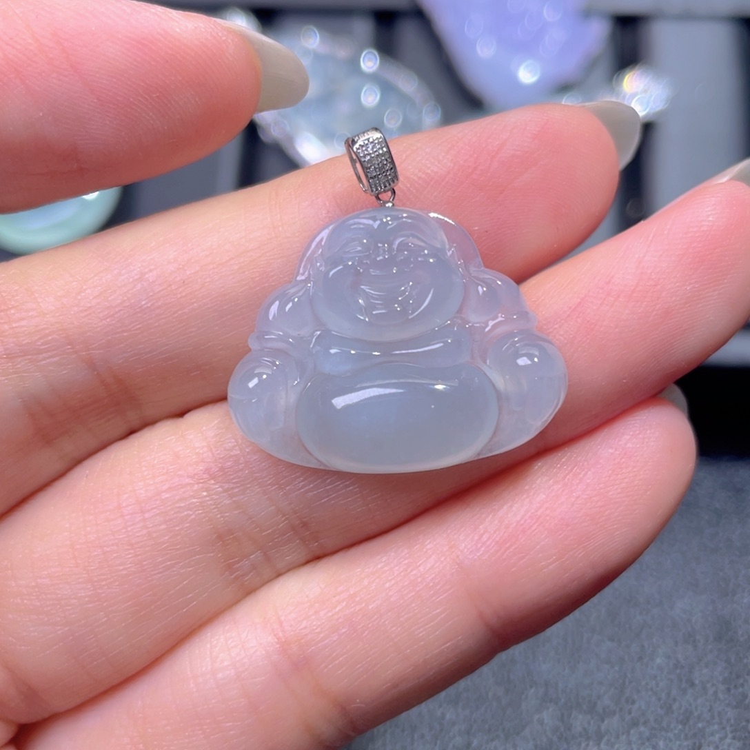 颈饰18K金镶嵌翡翠翡翠