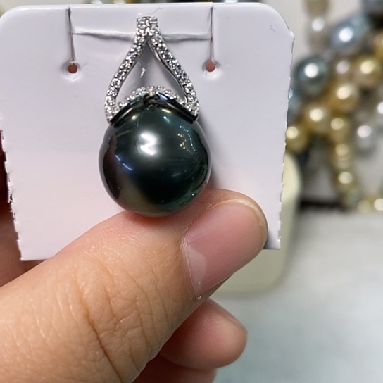 海水珍珠颈饰银S925镶嵌14.3