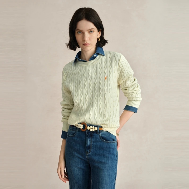 POLOWALK2025新品秋季女士圆领套头针织衫CBTW53581711