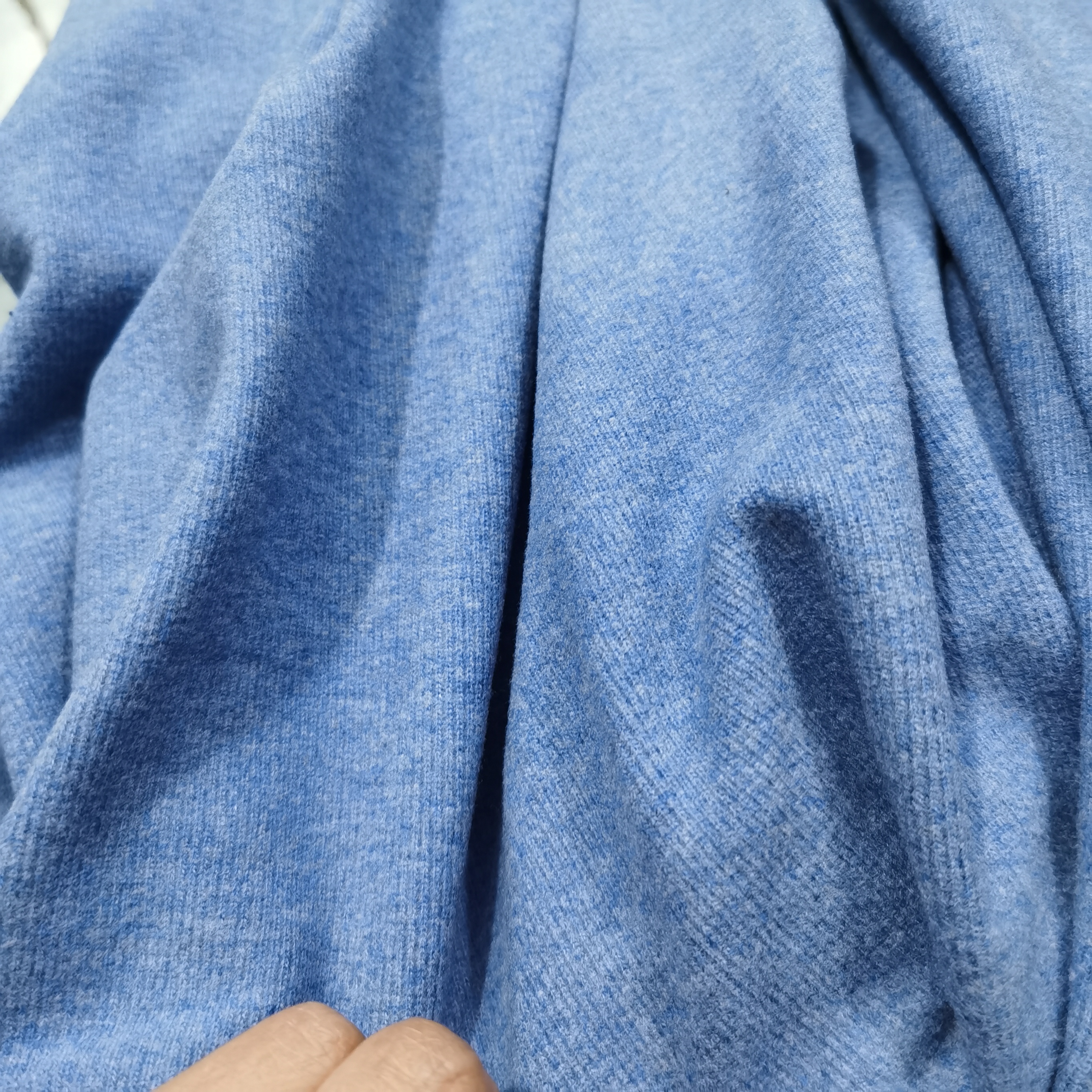 醋酸天丝羊绒布料雾蓝色0.8米布头