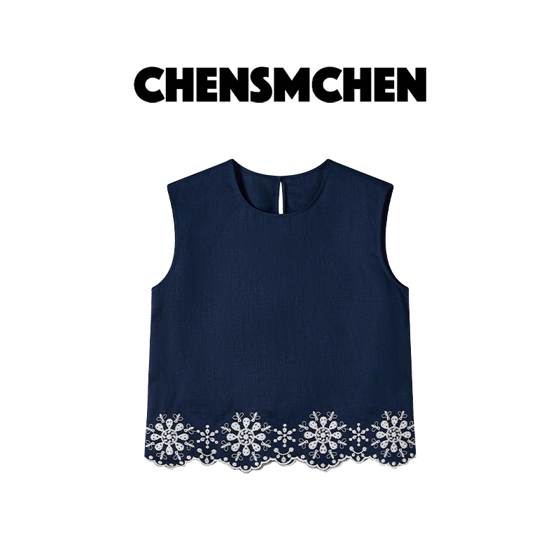 CHENSMCHEN 100%亚麻简约经典休闲衬衫女夏季百搭衬衣CSC4017MN