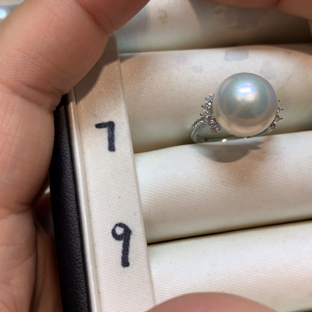 淡水珍珠戒指银S925镶嵌