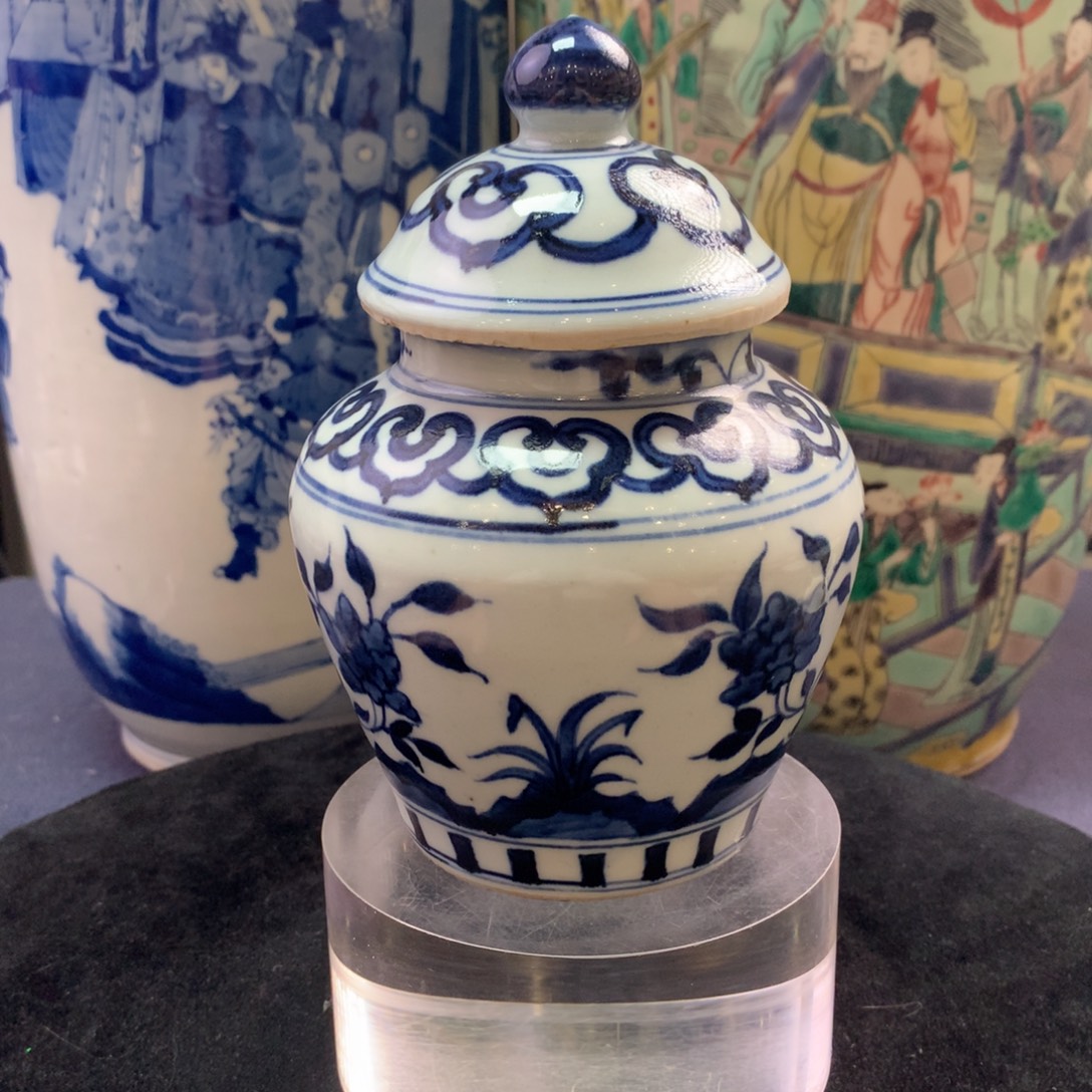 雁***声陶其他6826瓷器—青花花鸟纹盖罐