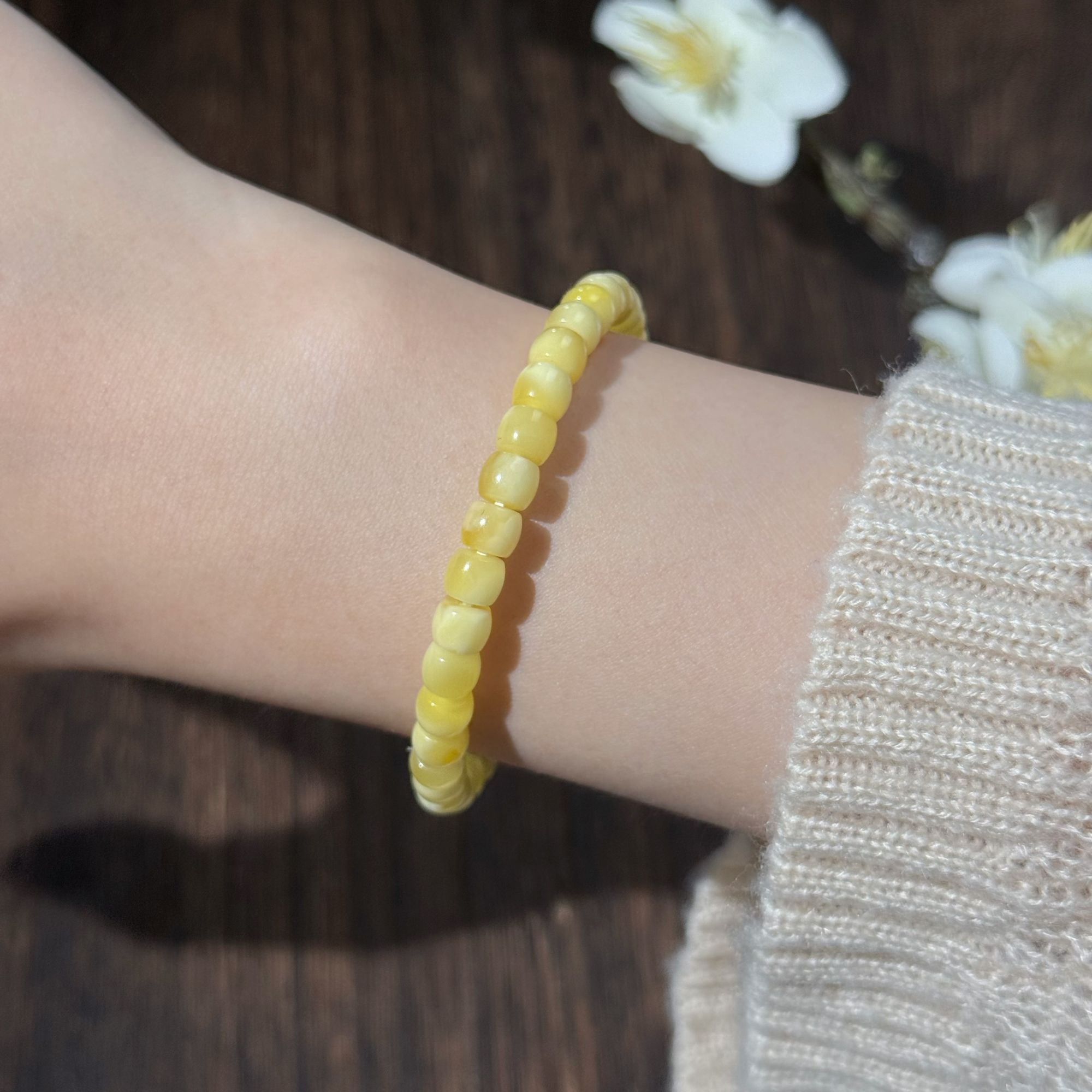 早兰【瑞光手串】简约素款百搭蜜蜡手串送父母送闺蜜