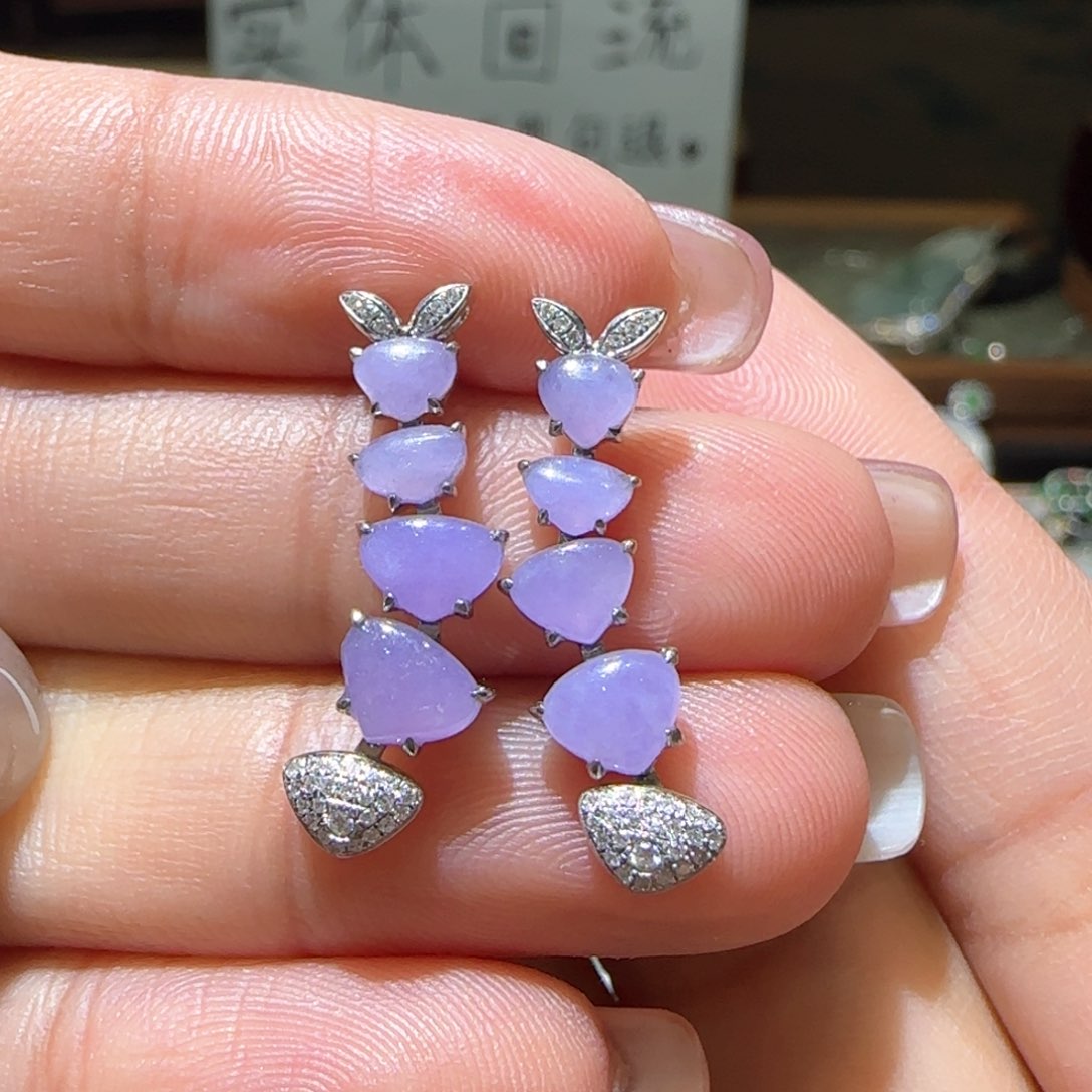 【闪购商品】翡翠耳饰18K金镶嵌缅甸