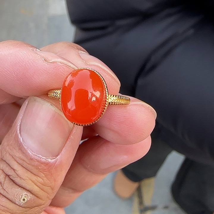 南红玛瑙银S925镀金镶嵌颈饰