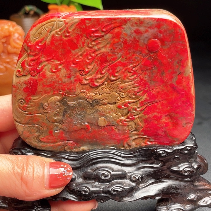 鸡血石昌化鸡血石把件摆件