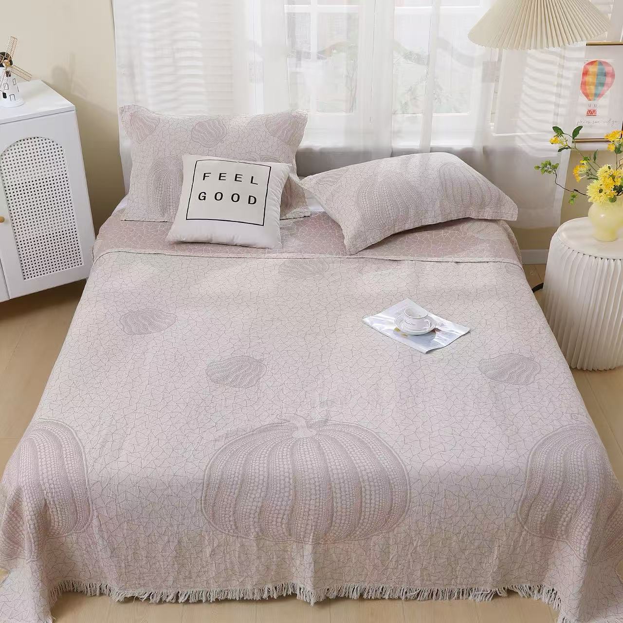 多多家纺-【南瓜】罗布麻汉麻盖毯150*200