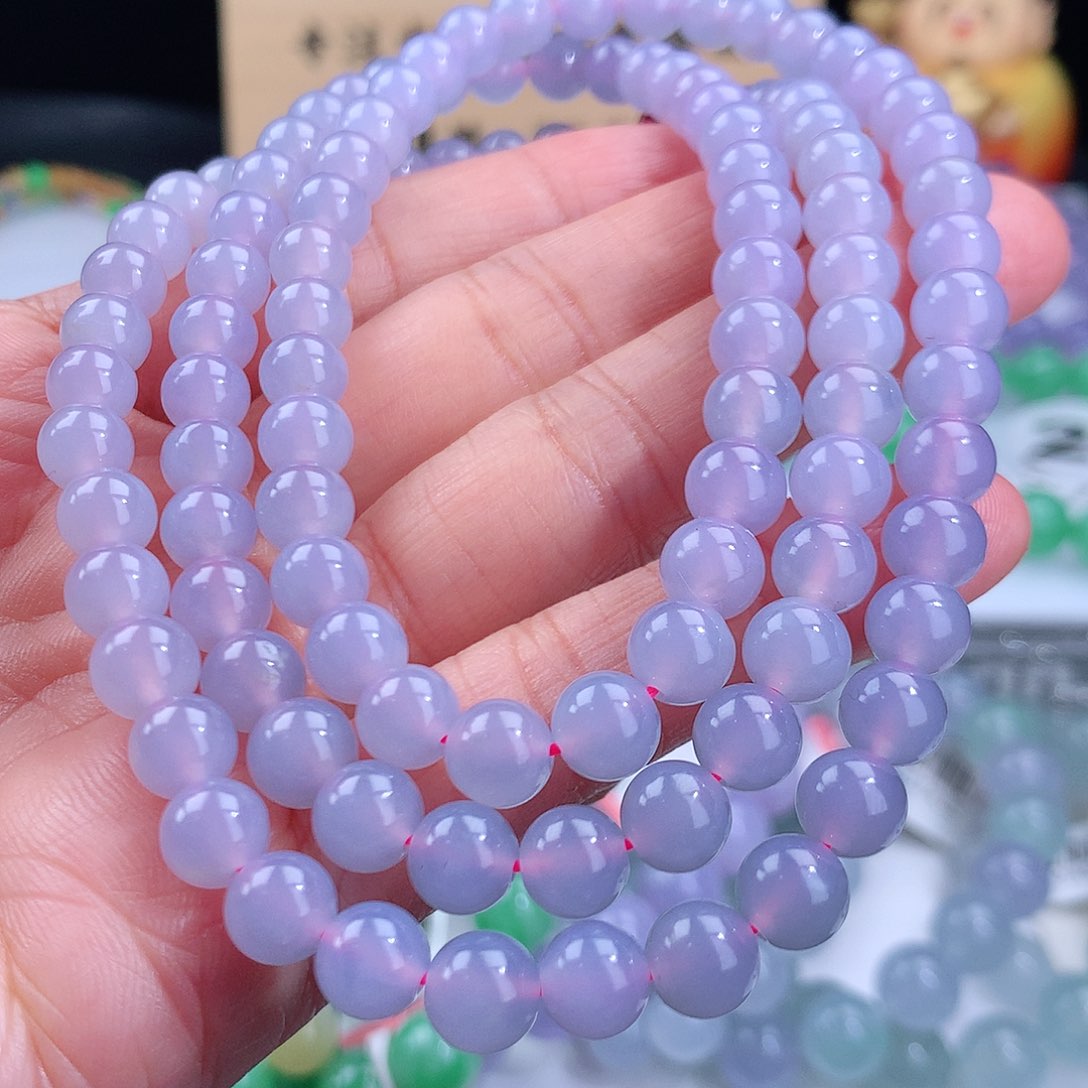 翡翠手链未镶嵌卡7mm