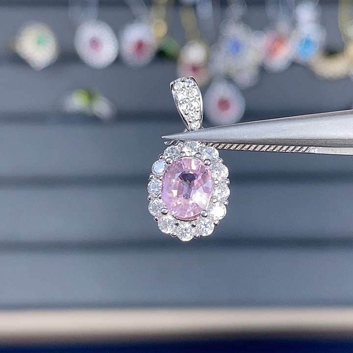 碧玺吊坠(不含链)银S925镶嵌