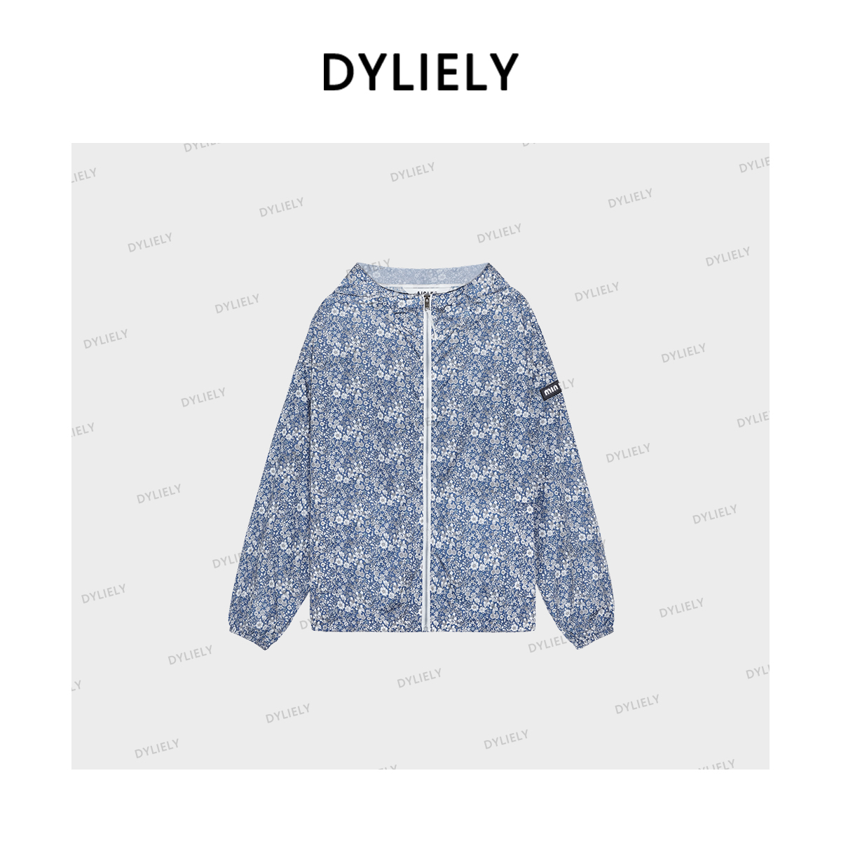 DYLIELY【蓝调繁花】薄款透气防晒衣连帽碎花外套WT25323