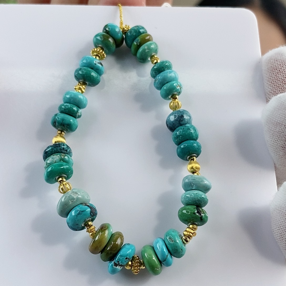 绿松石珠宝奇石18K金镶嵌