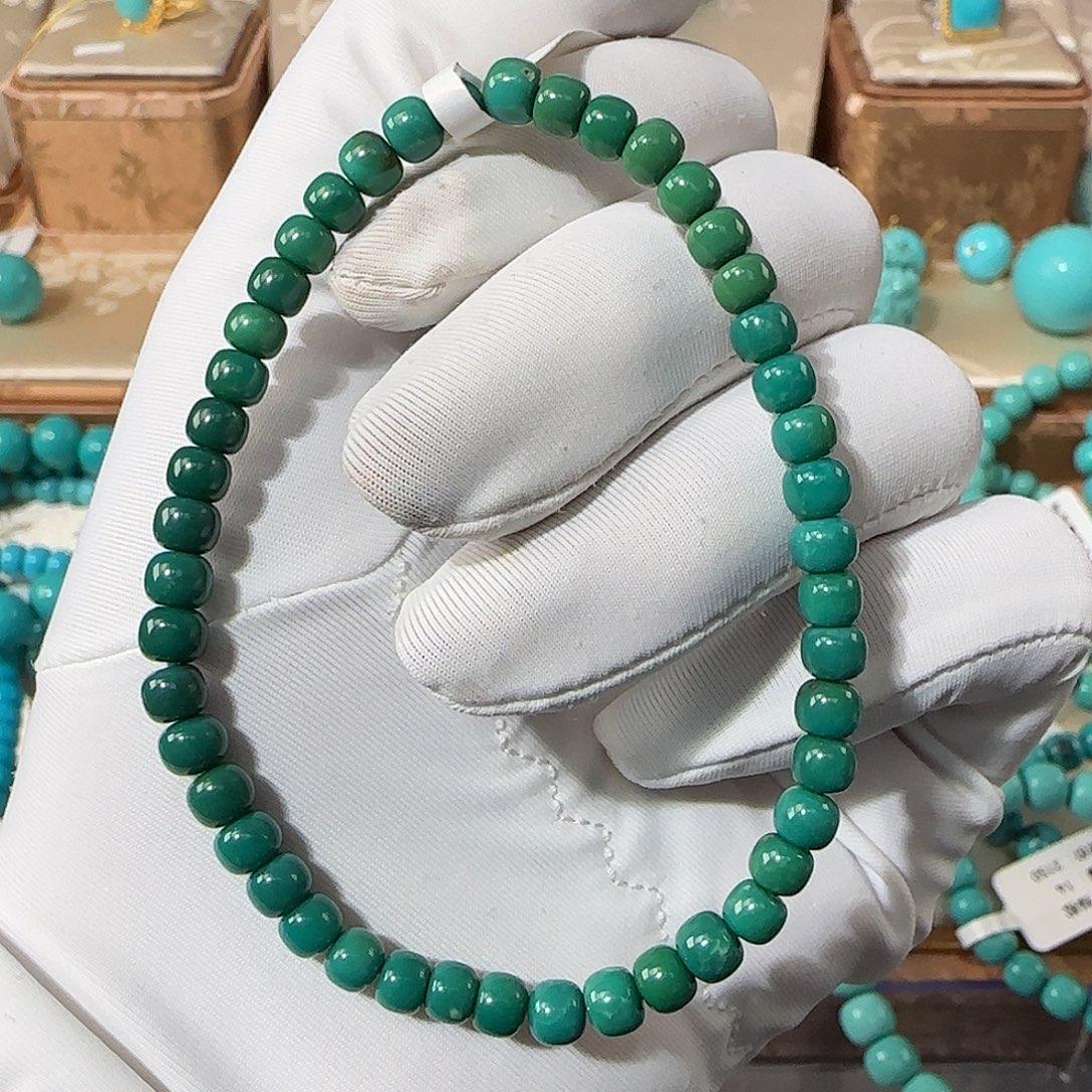 绿松石未镶嵌4mm➕老型手串