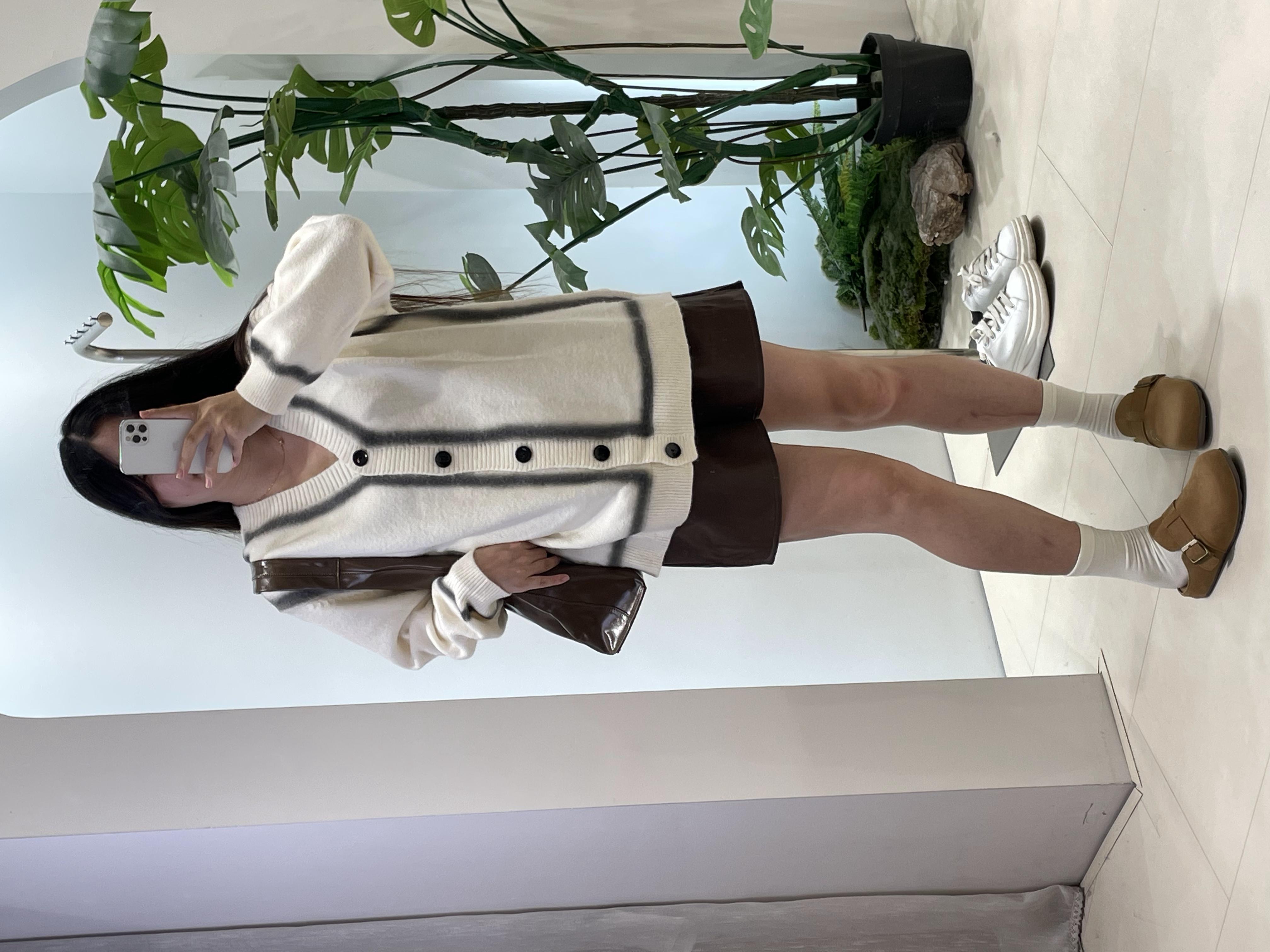 大码女装V领喷染针织开衫胖mm2024秋季甜美风休闲外套22523