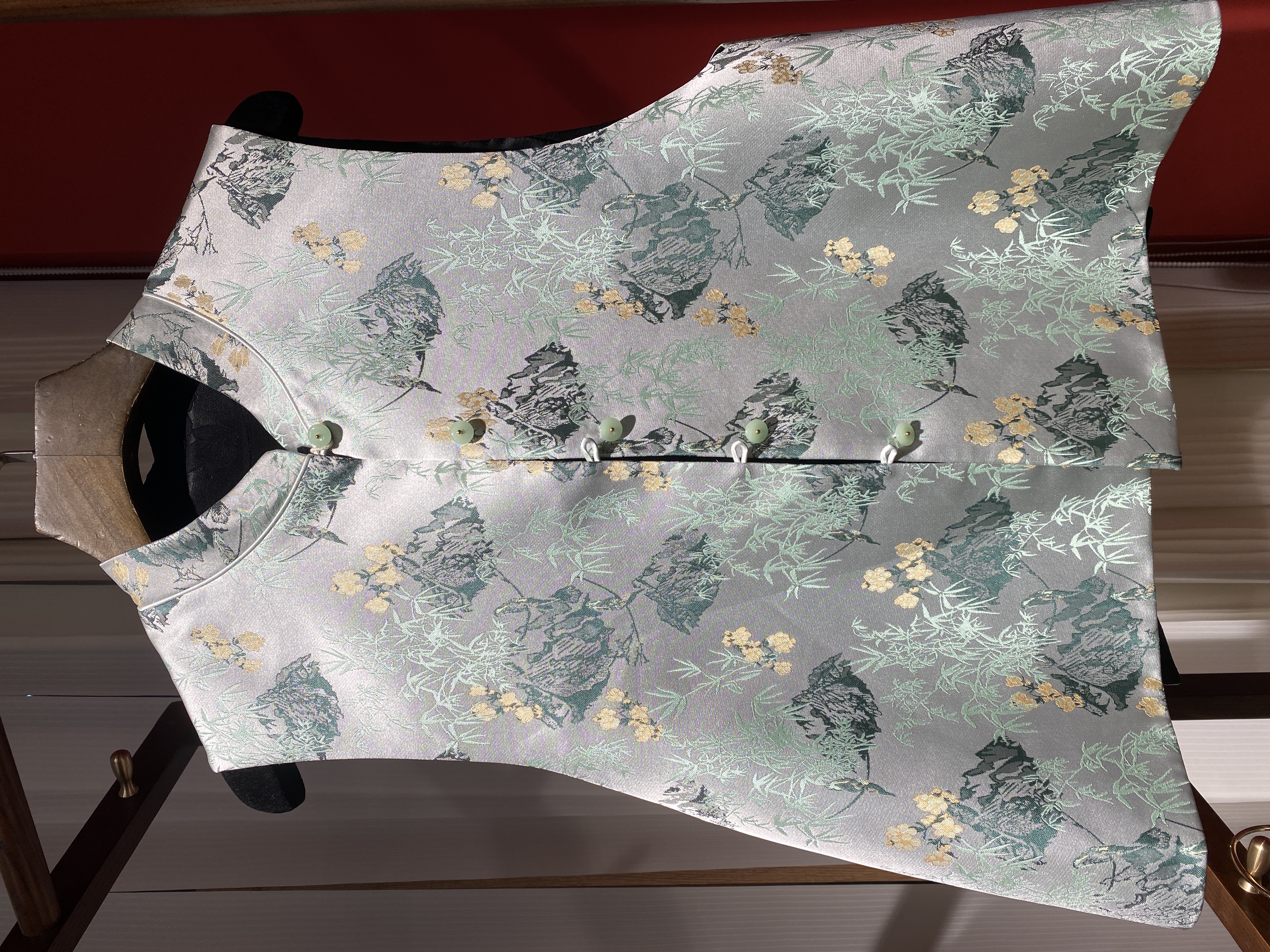 聆夏质造【春和景明】新宋锦纹锦缎国风新中式时尚优雅双穿立领马甲