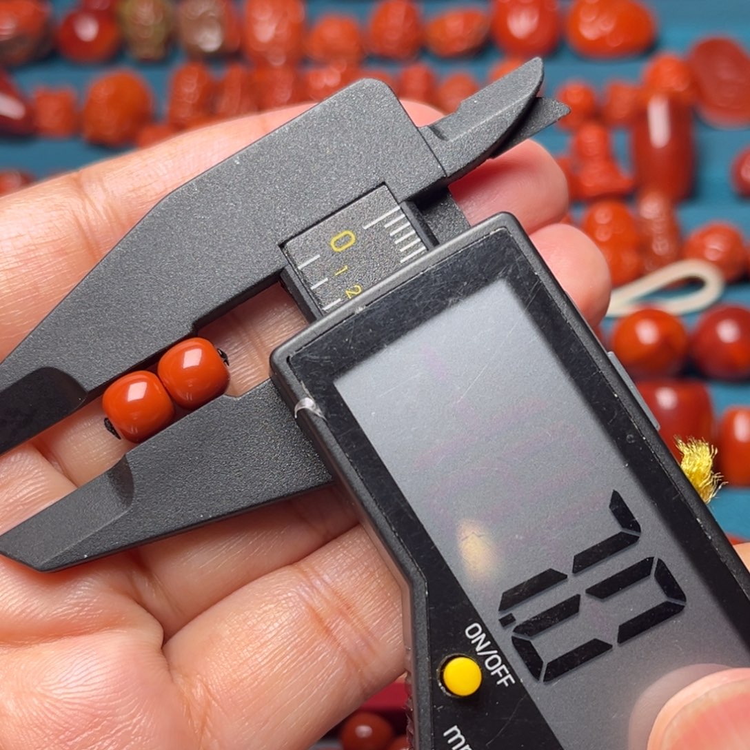 南红玛瑙配饰未镶嵌老型对珠10mm