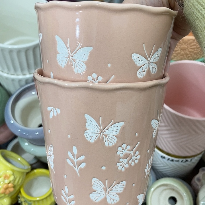 红陶陶瓷花盆凑12米包邮