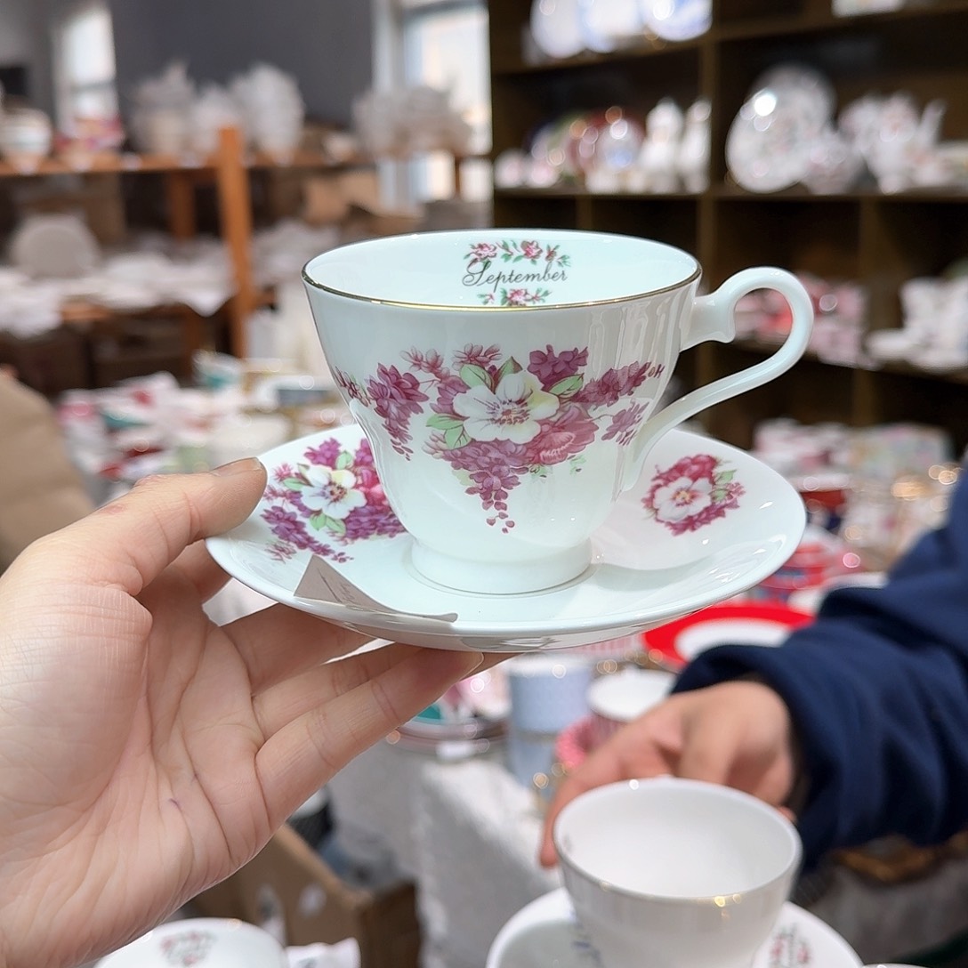 瓷安家原单 220ml咖啡杯碟一套外贸微瑕疵