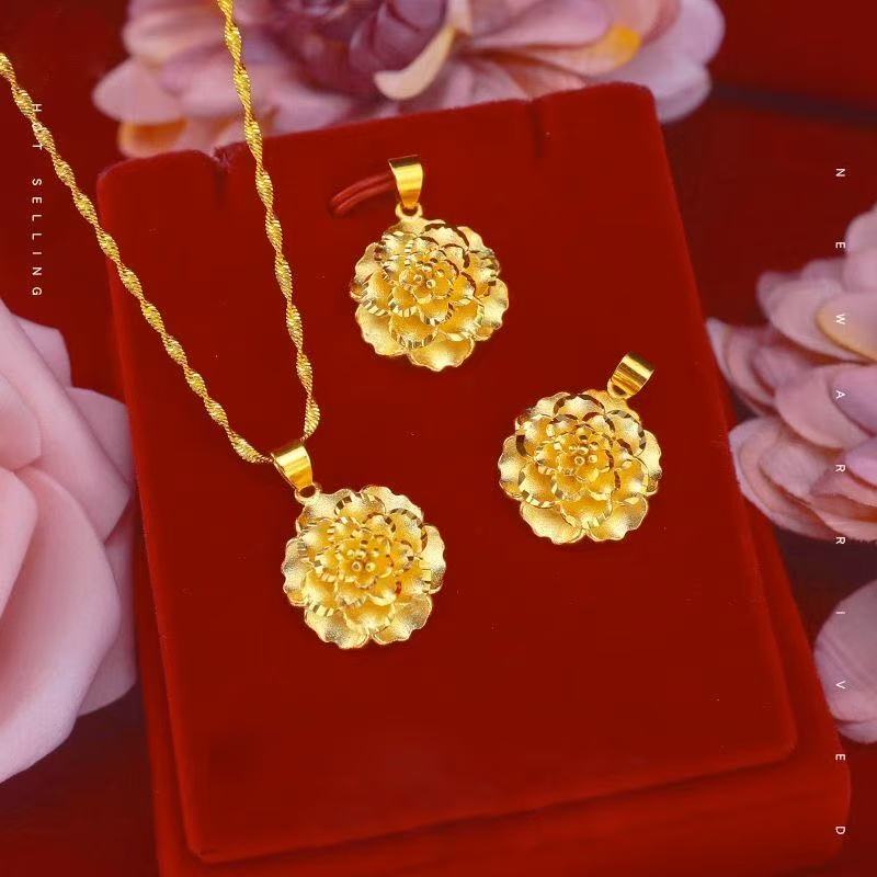 合金项链 合金吊坠 【香港SH1GEFUKU】非遗古法传世黄金色项链百搭