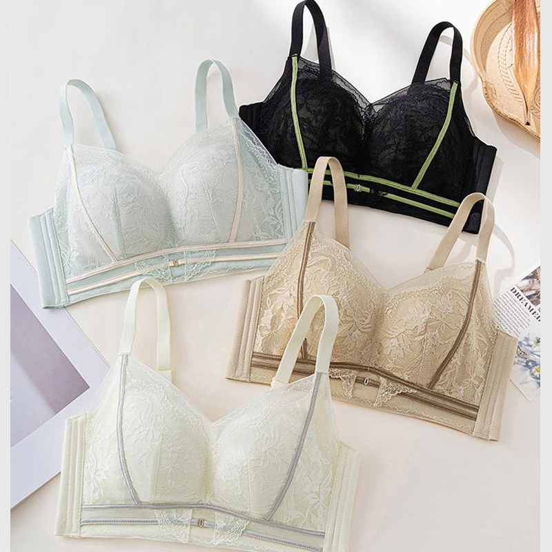 小胸聚拢显大内衣女温变7A抗菌上托防下垂收副乳舒适性感蕾丝文胸