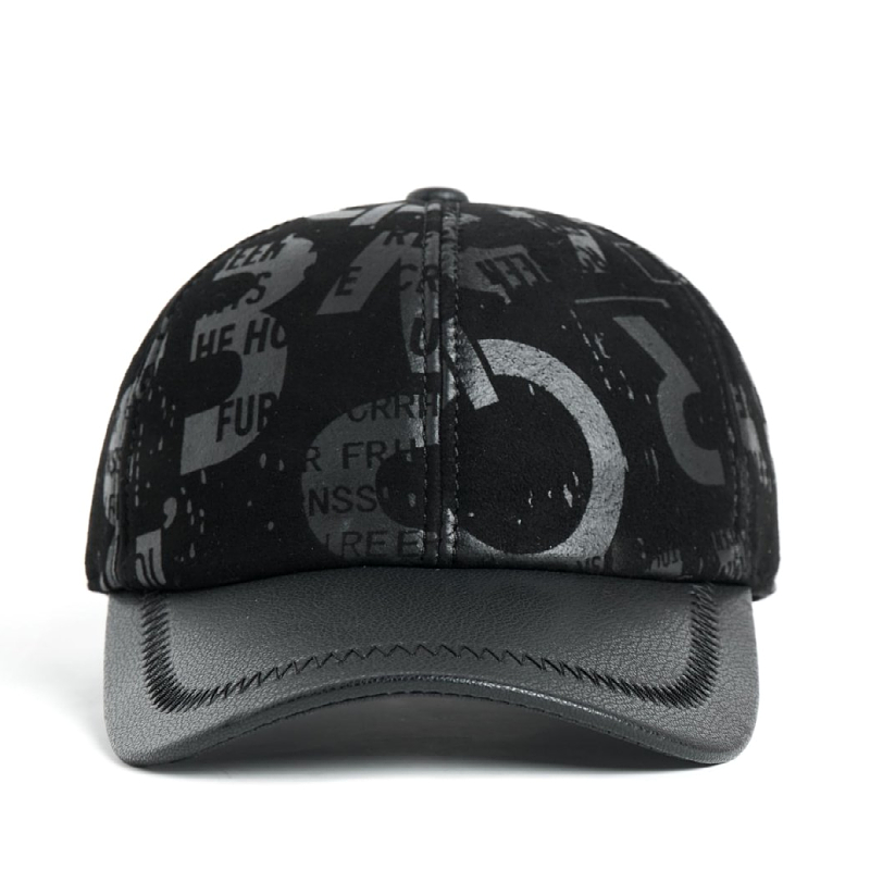 2025保暖显年轻的海宁羊皮字母棒球帽