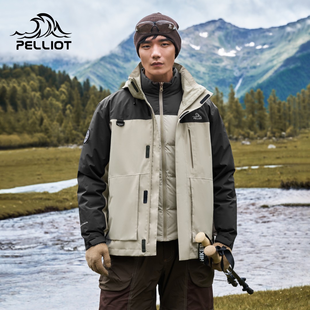 伯希和户外鹅绒冲锋衣女2025新款三合一可拆卸内胆防风徒步登山服