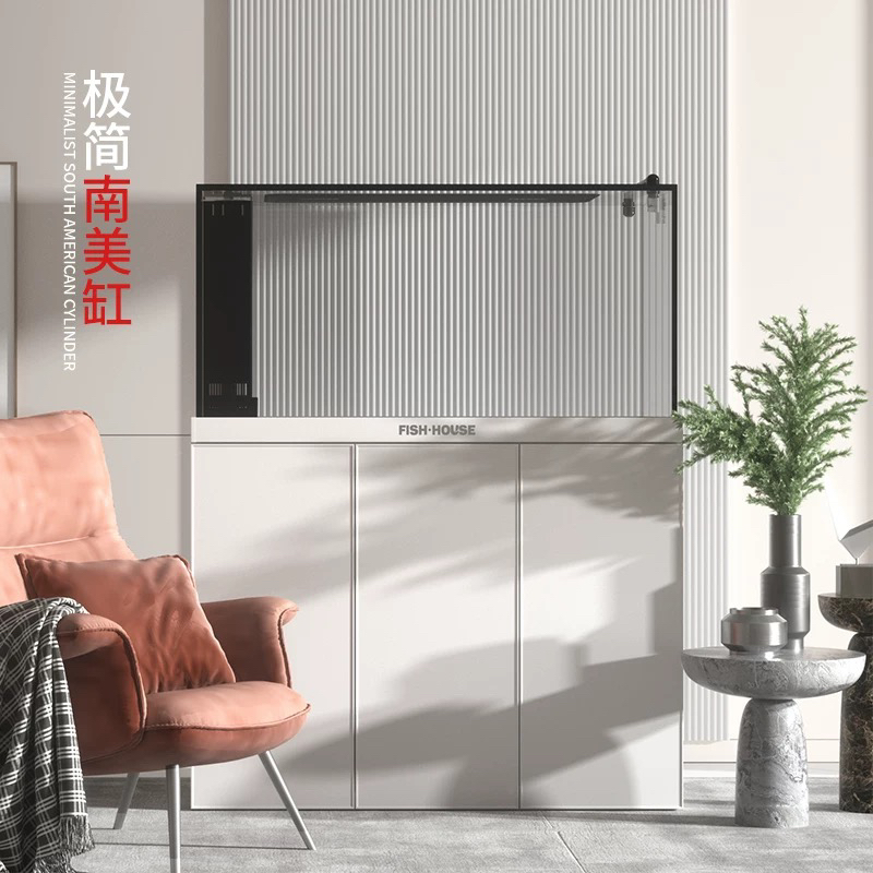 鱼之家2025新款底滤鱼缸客厅家用大型轻奢超白下过滤造景南美龙缸