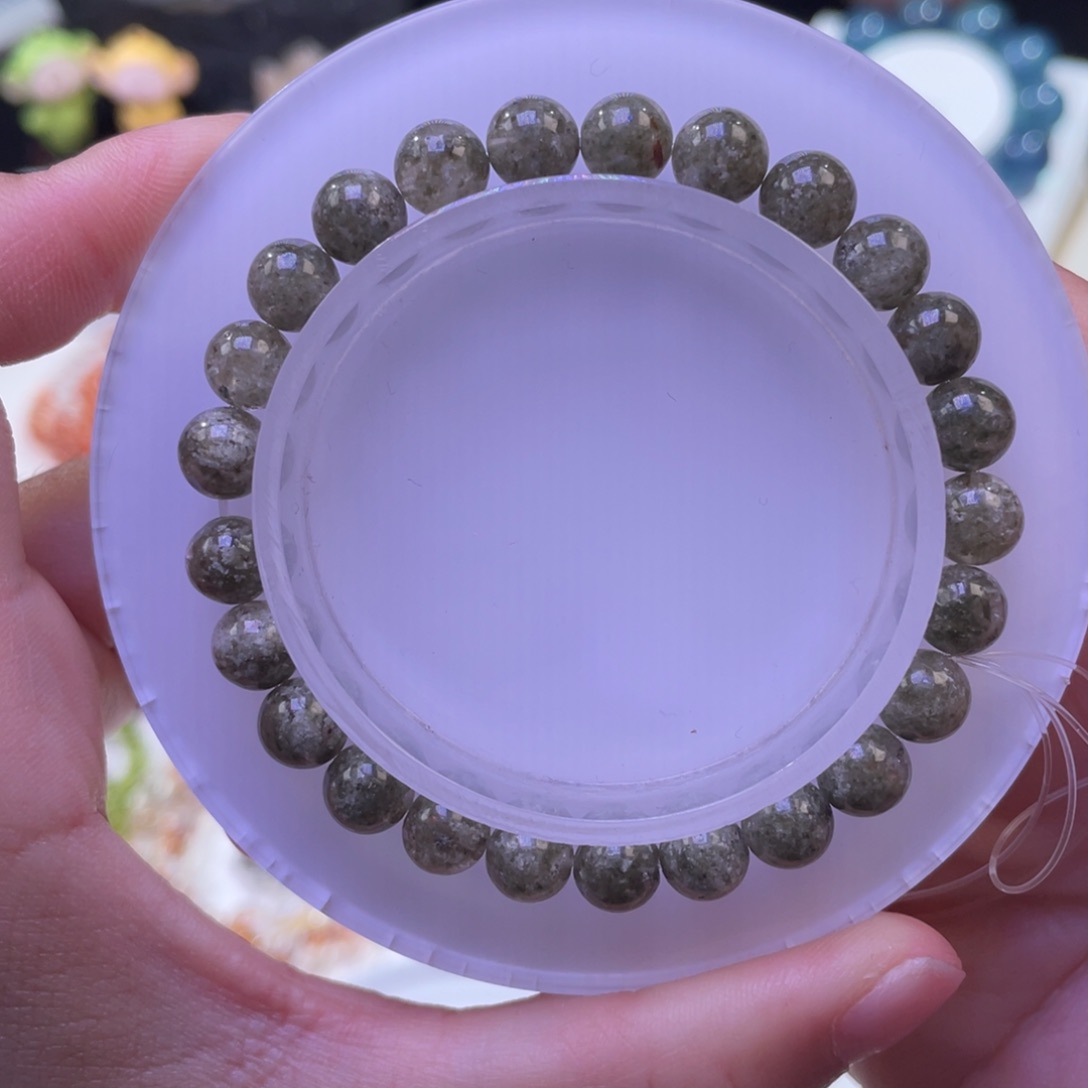 未镶嵌手链水晶抹茶绿幽灵7mm