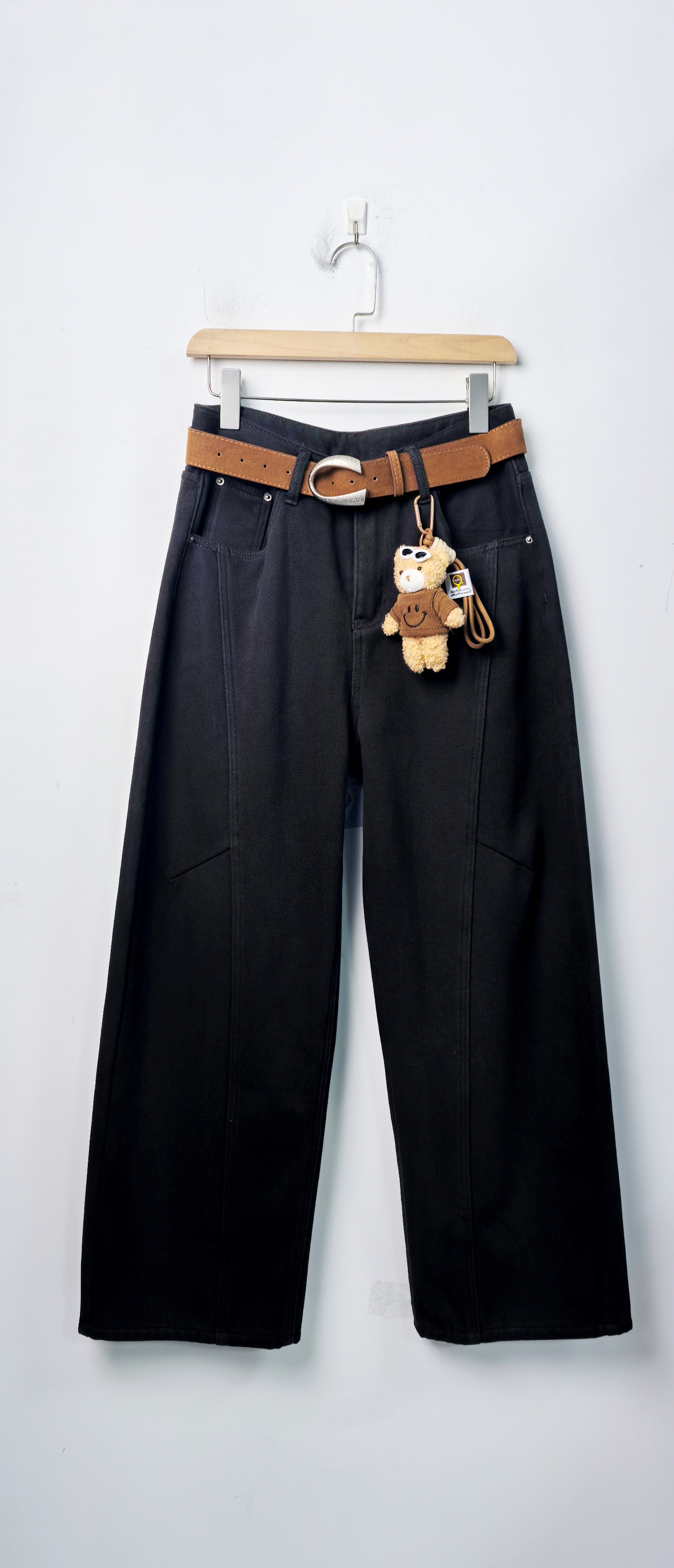 设计师弯刀裤加绒牛仔裤（赠腰带）704-A242