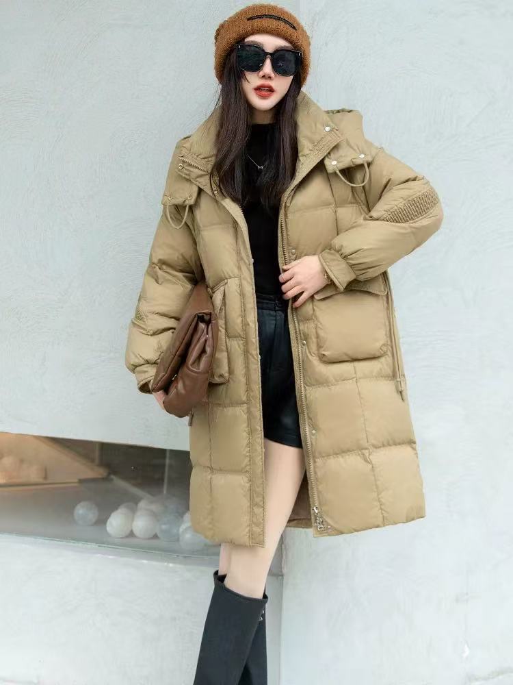8003#时尚中长款连帽百搭羽绒服【A10-2】