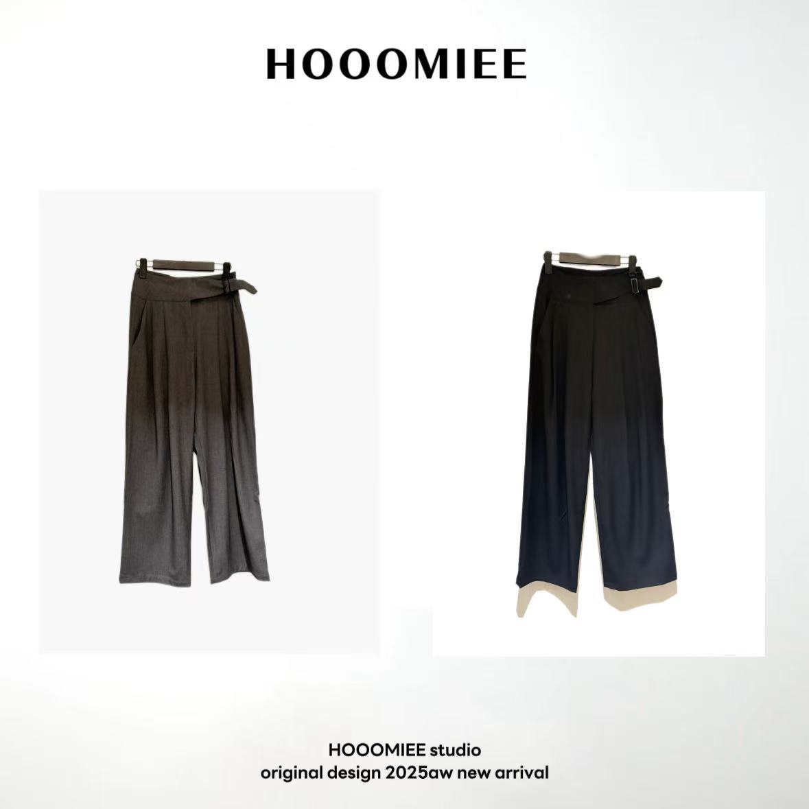 Hooomiee轻职风夏日舒适垂感女士长裤G2025-005