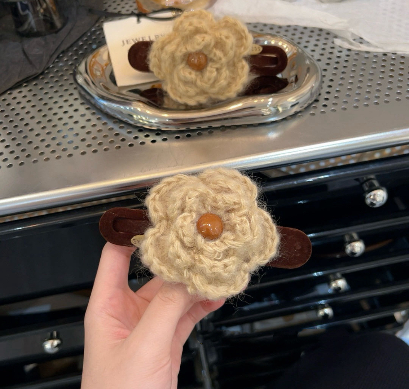 韩国钩针花朵懒人发夹