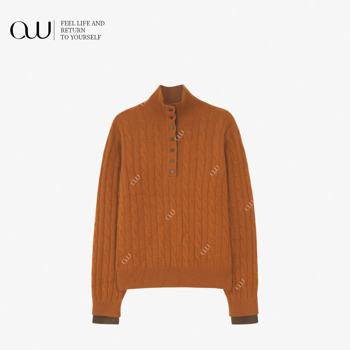 【老白不白】冬季羊毛套头厚款半高领针织毛衣OW252MY112Z